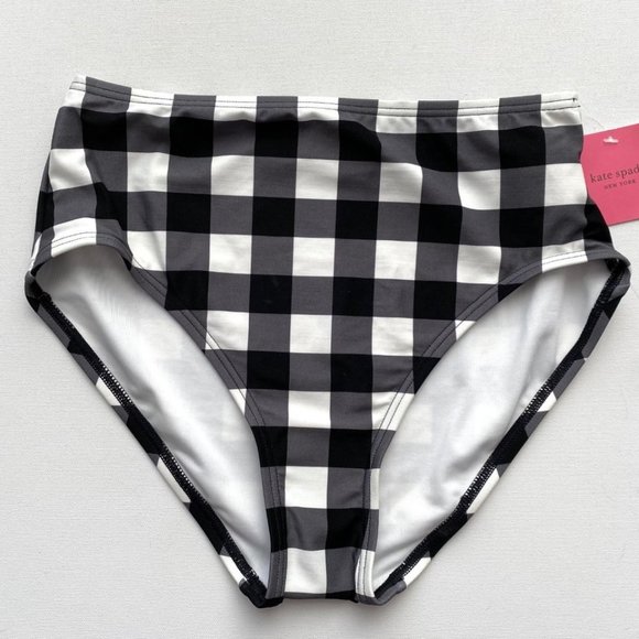 Kate Spade New York Shoreside Plaid Ruffled Bandeau Swimwear - Picture 9 of 9